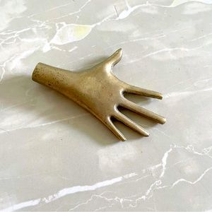 Brass hand, paperweight, art object, decor, sculpture